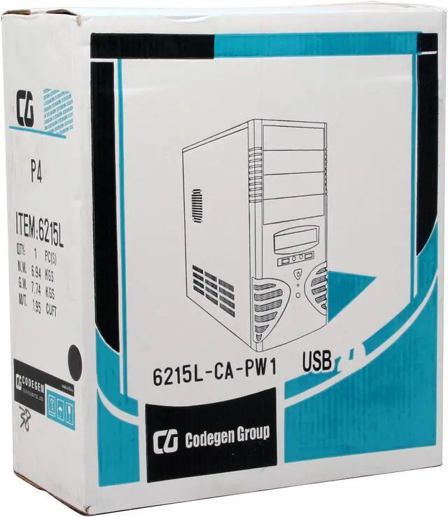 Alt view image 15 of 15 - CODEGEN 6215L-CA-12CM Black Steel ATX Mid Tower Computer Case 350W cUL P/S with 12cm Fan ( 20+4 Pin Socket 775 Ready) Power Supply