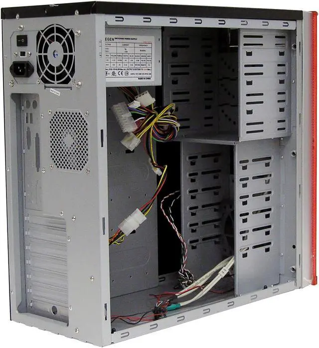 Alt view image 6 of 10 - CODEGEN C-6087-RD Black/Red Steel ATX Mid Tower Computer Case 350W Power Supply