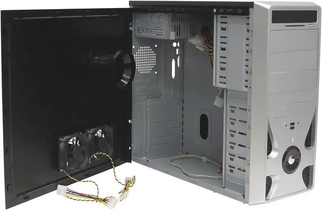 Alt view image 2 of 10 - CODEGEN L-6206-CAC9-38C2 Black/Silver Steel ATX Mid Tower Computer Case 400W cUL P/S with 12cm Fan ( 20+4 Pin Socket 775 Ready) Power Supply