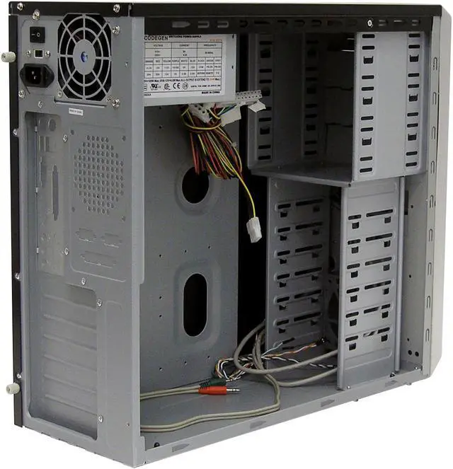 Alt view image 6 of 10 - CODEGEN L-6206-CAC9-38C2 Black/Silver Steel ATX Mid Tower Computer Case 400W cUL P/S with 12cm Fan ( 20+4 Pin Socket 775 Ready) Power Supply