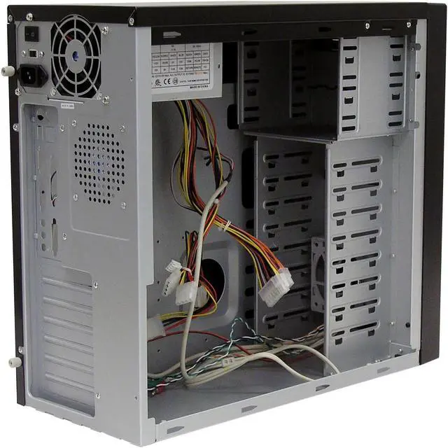 Alt view image 7 of 10 - CODEGEN CAT-4062-CA Black/Silver Steel ATX Mid Tower Computer Case 350W Power Supply