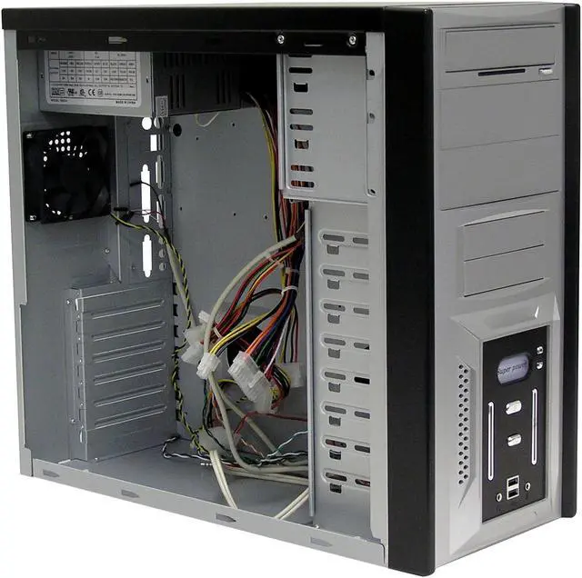 Alt view image 8 of 10 - CODEGEN CAT-4062-CA Black/Silver Steel ATX Mid Tower Computer Case 350W Power Supply