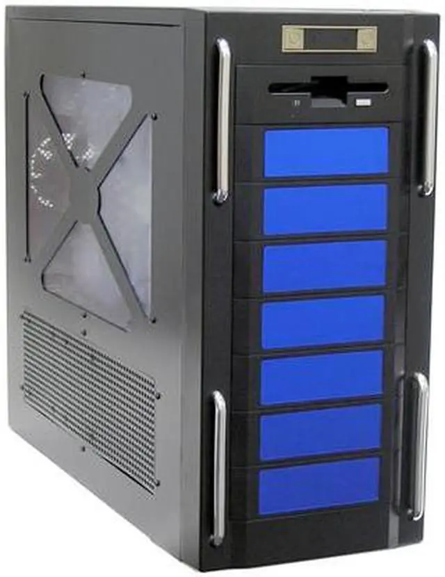Main image of CODEGEN 8011-CA Black/Blue Steel ATX Mid Tower Computer Case 350W Power Supply