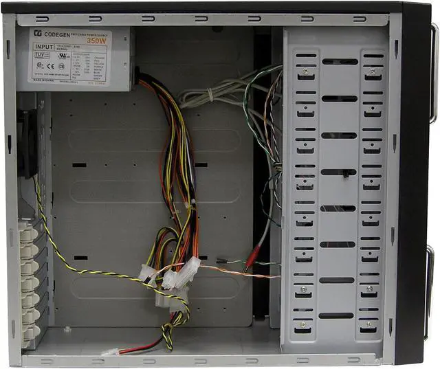 Alt view image 5 of 9 - CODEGEN 8011-CA Black/Blue Steel ATX Mid Tower Computer Case 350W Power Supply