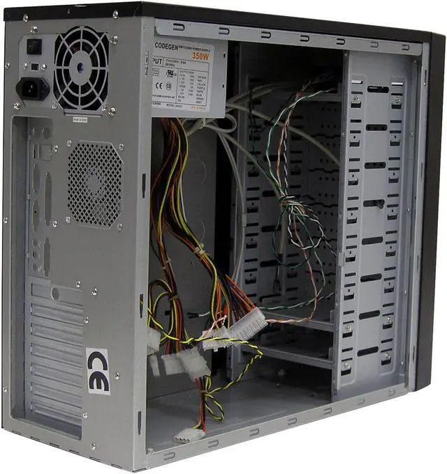 Alt view image 6 of 9 - CODEGEN 8011-CA Black/Blue Steel ATX Mid Tower Computer Case 350W Power Supply