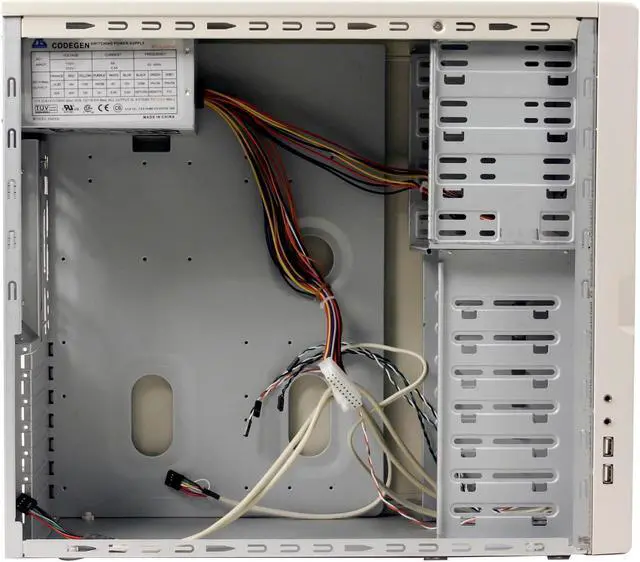 Alt view image 6 of 11 - CODEGEN 6208-1-PW1 Beige Steel ATX Mid Tower Computer Case 350W Power Supply