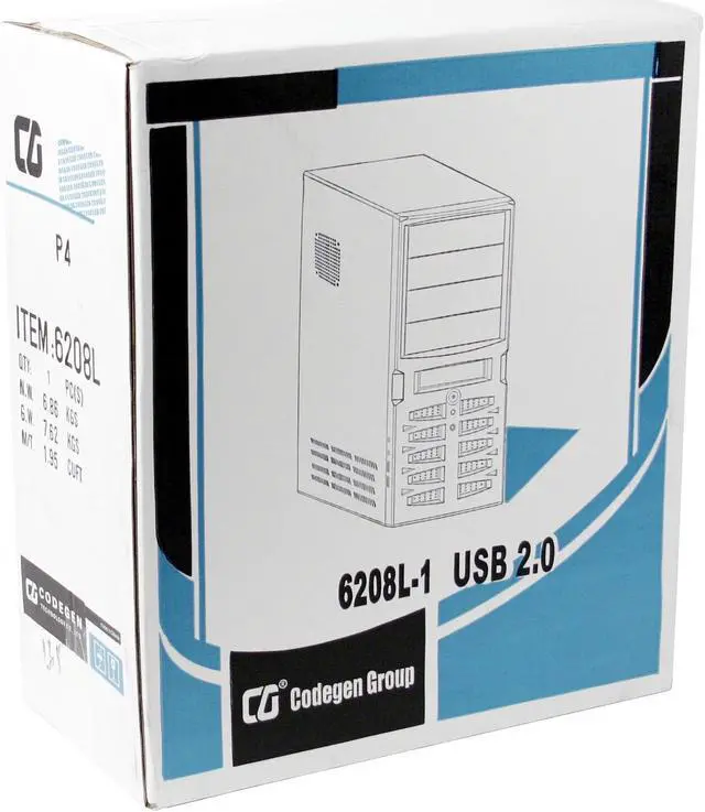 Alt view image 11 of 11 - CODEGEN 6208-1-PW1 Beige Steel ATX Mid Tower Computer Case 350W Power Supply