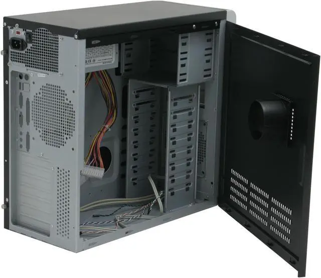 Alt view image 8 of 16 - CODEGEN 4C-4063S-CA Black/Silver Steel ATX Mid Tower Computer Case 350W Power Supply