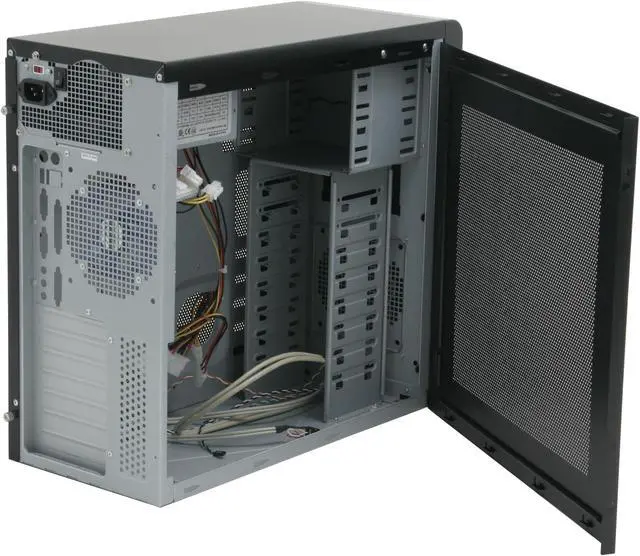 Alt view image 7 of 13 - CODEGEN BRIZA-63-CA Black/Silver Steel ATX Mid Tower Computer Case 350W P4 ready w/ 12cm fan 20+4Pin (775Ready) Power Supply
