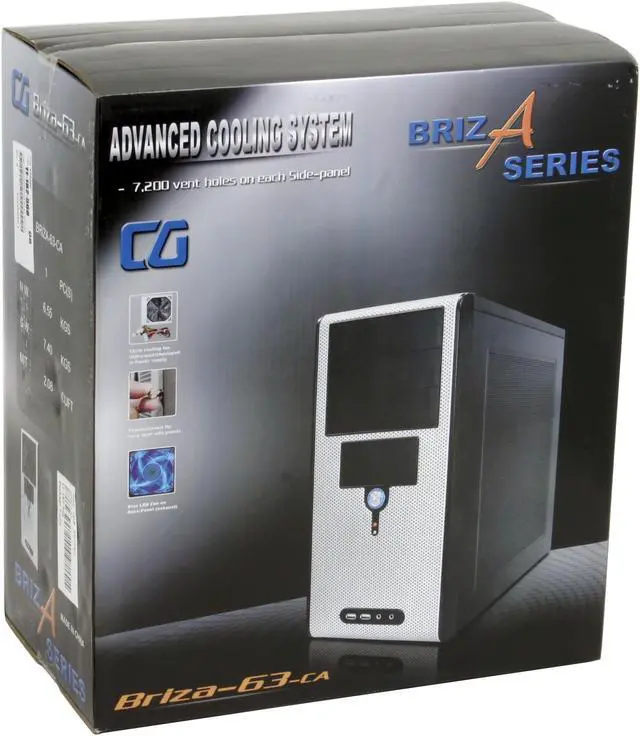 Alt view image 13 of 13 - CODEGEN BRIZA-63-CA Black/Silver Steel ATX Mid Tower Computer Case 350W P4 ready w/ 12cm fan 20+4Pin (775Ready) Power Supply