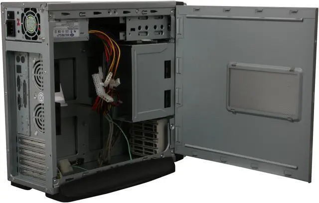 Alt view image 5 of 12 - Athenatech A100SC.200 Black/ Silver Steel Micro ATX Desktop Computer Case 200W Power Supply