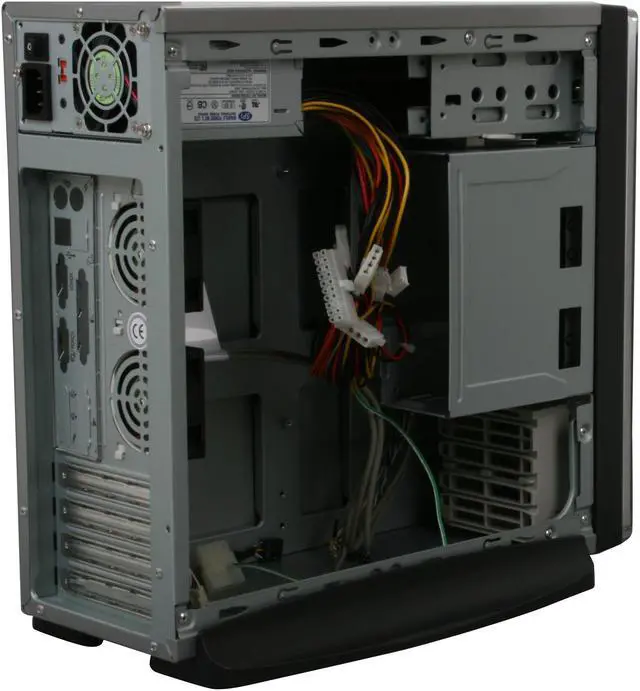 Alt view image 6 of 12 - Athenatech A100SC.200 Black/ Silver Steel Micro ATX Desktop Computer Case 200W Power Supply
