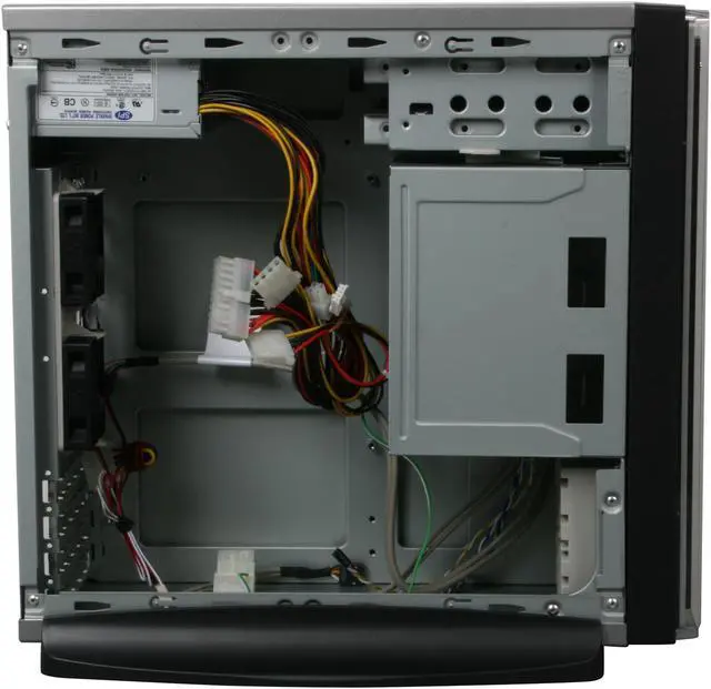 Alt view image 7 of 12 - Athenatech A100SC.200 Black/ Silver Steel Micro ATX Desktop Computer Case 200W Power Supply