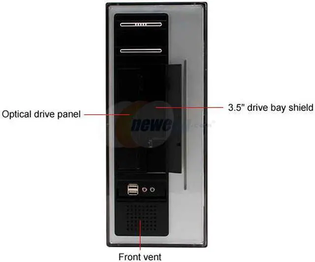 Alt view image 4 of 13 - Athenatech Black Steel A100BB.200 Micro ATX Media Center / HTPC Case