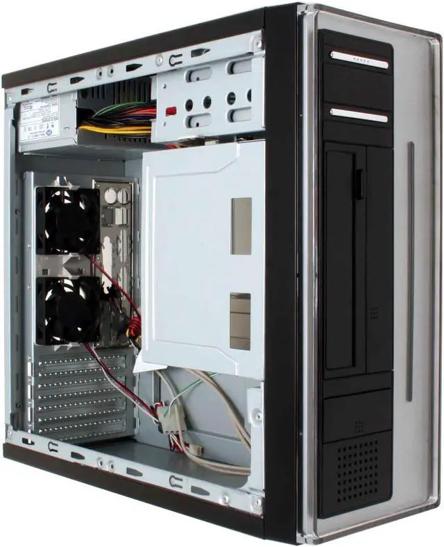 Alt view image 9 of 13 - Athenatech Black Steel A100BB.200 Micro ATX Media Center / HTPC Case