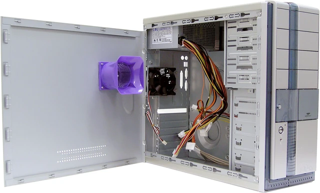 Athenatech A449SL.L350 Silver/Blue Computer Case - Newegg.com
