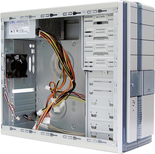Athenatech A449SL.L350 Silver/Blue Computer Case - Newegg.com