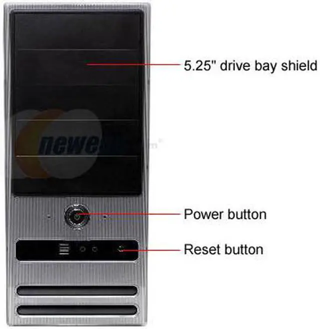 Alt view image 2 of 14 - Athenatech A416BS.H350 Black Steel ATX Mid Tower Computer Case 350W Power Supply