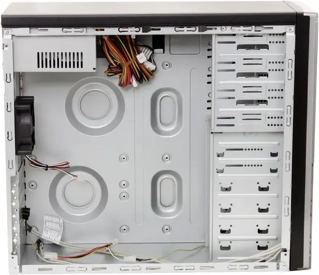 Alt view image 8 of 14 - Athenatech A416BS.H350 Black Steel ATX Mid Tower Computer Case 350W Power Supply