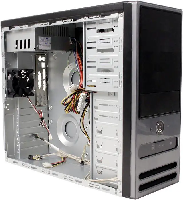 Alt view image 7 of 14 - Athenatech A416BS.H350 Black Steel ATX Mid Tower Computer Case 350W Power Supply