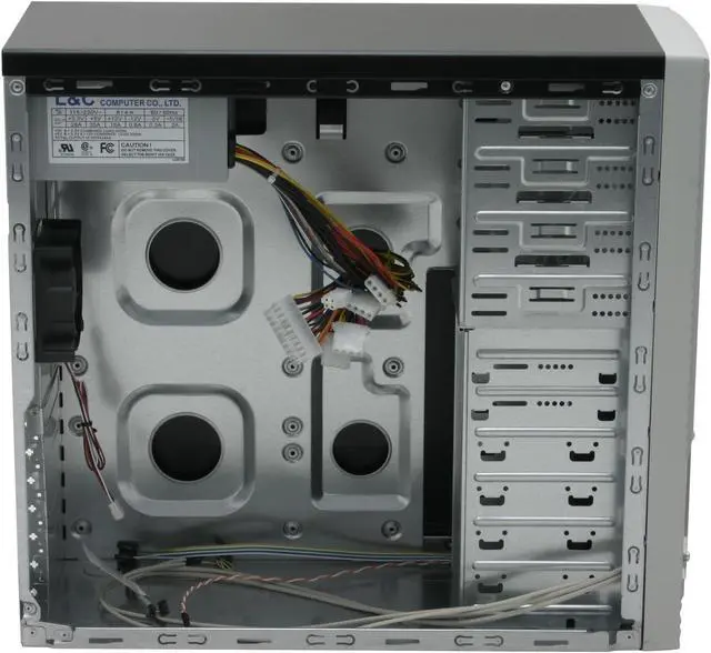 Alt view image 7 of 12 - Athenatech A4202BG.X350 Black/Gray Steel ATX Mid Tower Computer Case 350W Power Supply