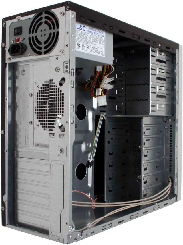 Alt view image 8 of 12 - Athenatech A4202BG.X350 Black/Gray Steel ATX Mid Tower Computer Case 350W Power Supply