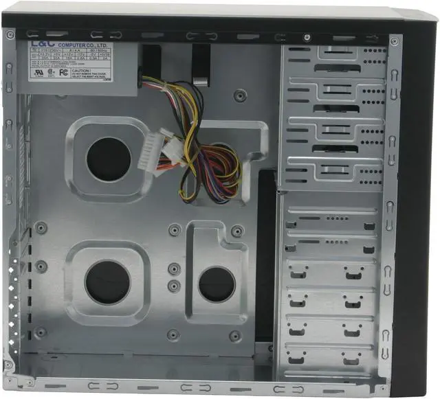 Alt view image 8 of 14 - Athenatech A4224BB.X350 Black Steel ATX Mid Tower Computer Case 350W Power Supply