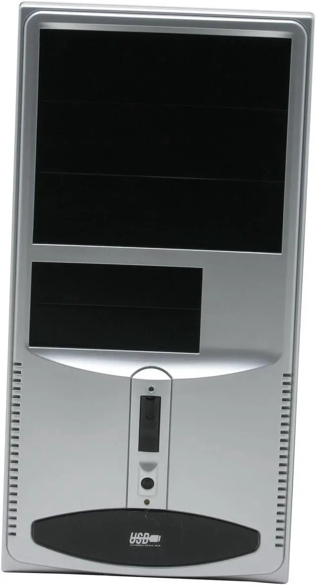 Alt view image 2 of 14 - Athenatech A3602BS.350 Black/ Silver Steel Micro ATX Mini Tower Computer Case 350W Power Supply