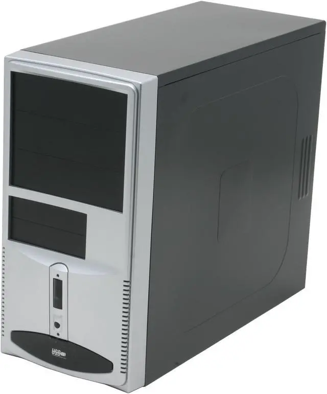 Alt view image 3 of 14 - Athenatech A3602BS.350 Black/ Silver Steel Micro ATX Mini Tower Computer Case 350W Power Supply