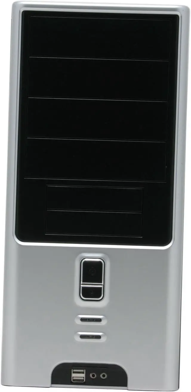 Alt view image 15 of 15 - Athenatech A602BS.400 Black/ Silver Steel ATX Mid Tower Computer Case 400W Power Supply