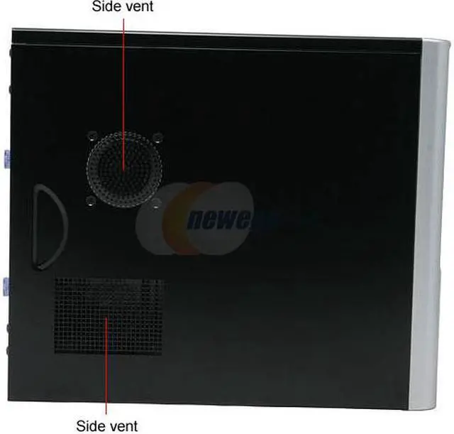 Alt view image 4 of 15 - Athenatech A602BS.400 Black/ Silver Steel ATX Mid Tower Computer Case 400W Power Supply