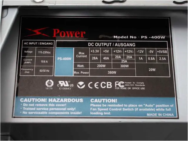 Alt view image 10 of 15 - Athenatech A602BS.400 Black/ Silver Steel ATX Mid Tower Computer Case 400W Power Supply