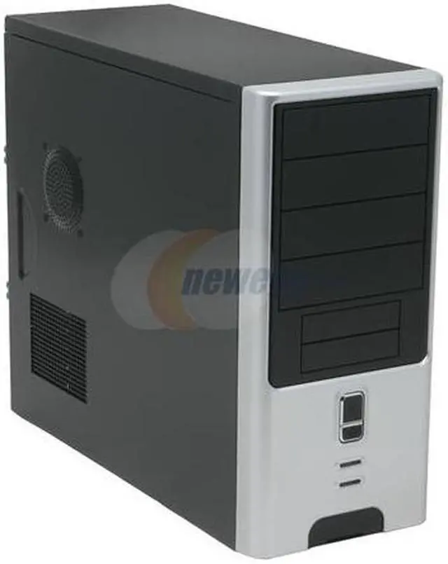 Main image of Athenatech A602BS.400 Black/ Silver Steel ATX Mid Tower Computer Case 400W Power Supply