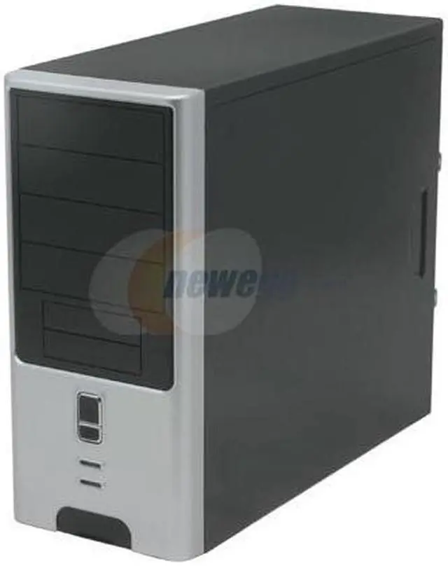 Alt view image 3 of 15 - Athenatech A602BS.400 Black/ Silver Steel ATX Mid Tower Computer Case 400W Power Supply