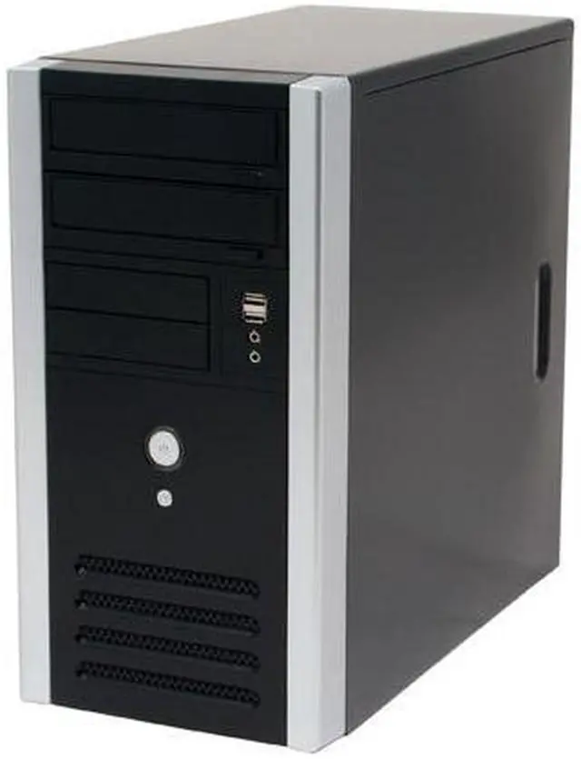 Alt view image 3 of 14 - Athenatech A301BS.400 Black / Silver Steel Micro ATX Mini Tower Computer Case 400W Power Supply