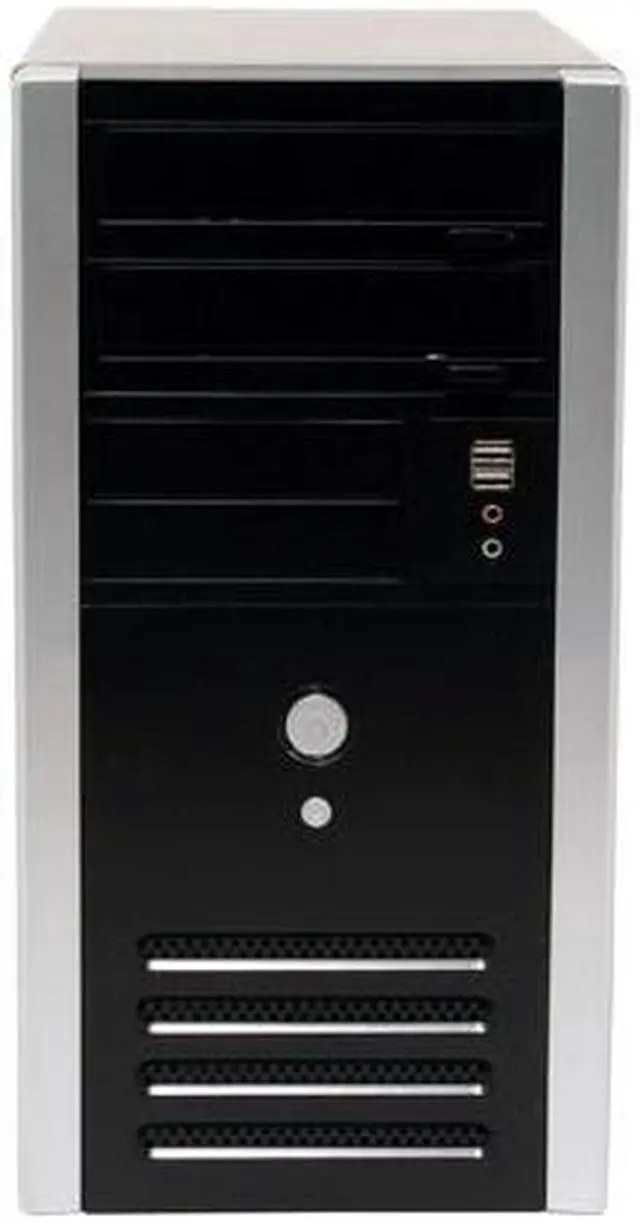 Alt view image 2 of 14 - Athenatech A301BS.400 Black / Silver Steel Micro ATX Mini Tower Computer Case 400W Power Supply