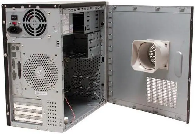 Alt view image 8 of 14 - Athenatech A301BS.400 Black / Silver Steel Micro ATX Mini Tower Computer Case 400W Power Supply