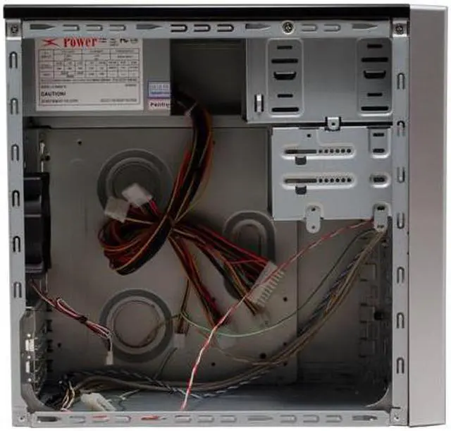 Alt view image 7 of 14 - Athenatech A301BS.400 Black / Silver Steel Micro ATX Mini Tower Computer Case 400W Power Supply