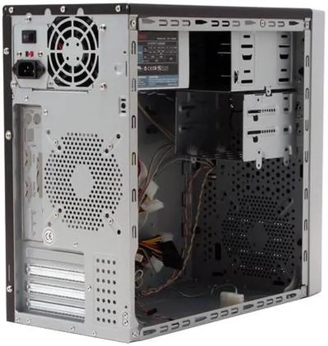 Alt view image 10 of 14 - Athenatech A301BS.400 Black / Silver Steel Micro ATX Mini Tower Computer Case 400W Power Supply
