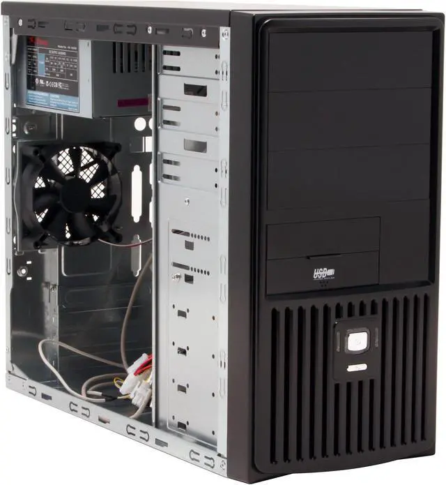 Alt view image 9 of 16 - Athenatech A3603BB.400 Black Steel Micro ATX Mini Tower Computer Case 400W Power Supply
