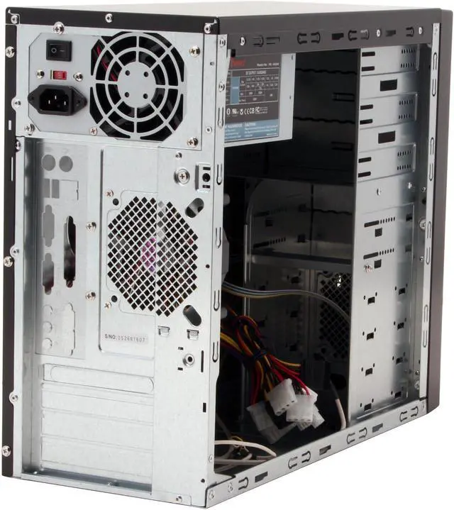 Alt view image 10 of 16 - Athenatech A3603BB.400 Black Steel Micro ATX Mini Tower Computer Case 400W Power Supply
