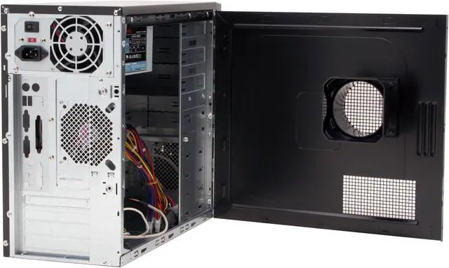 Alt view image 13 of 16 - Athenatech A3603BB.400 Black Steel Micro ATX Mini Tower Computer Case 400W Power Supply