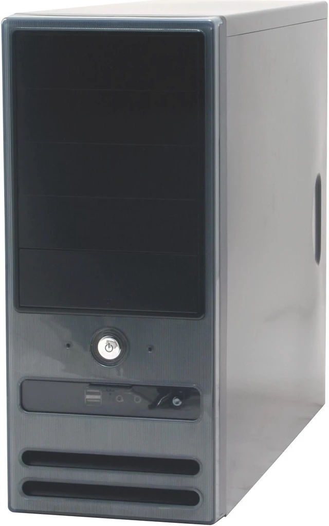 Alt view image 2 of 15 - Athenatech A416BS.400 Black / Silver Steel ATX Mid Tower Computer Case 400W Power Supply