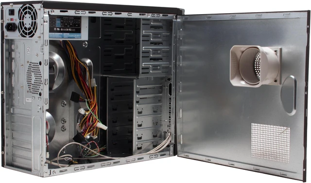 Alt view image 8 of 15 - Athenatech A416BS.400 Black / Silver Steel ATX Mid Tower Computer Case 400W Power Supply