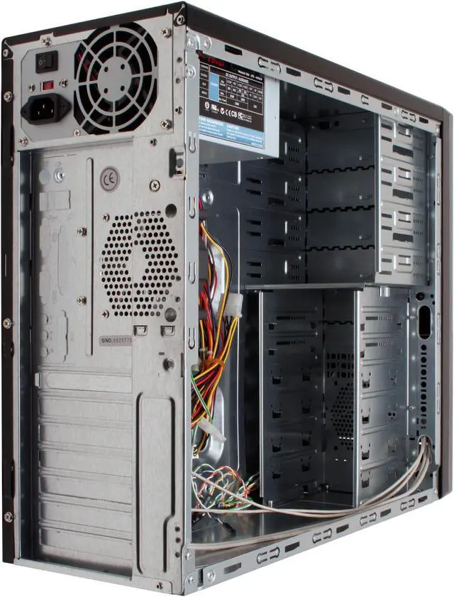 Alt view image 10 of 15 - Athenatech A416BS.400 Black / Silver Steel ATX Mid Tower Computer Case 400W Power Supply