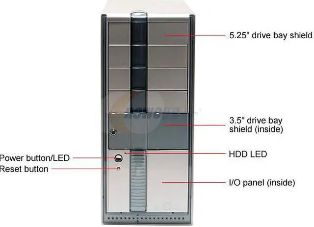 Alt view image 3 of 15 - Athenatech A449SL.400 Silver / Blue Steel ATX Mid Tower Computer Case 400W Power Supply