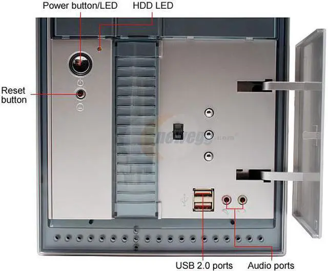 Alt view image 4 of 15 - Athenatech A449SL.400 Silver / Blue Steel ATX Mid Tower Computer Case 400W Power Supply