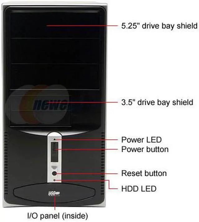 Alt view image 3 of 15 - Athenatech A3602BB.400 Black Steel Micro ATX Mid Tower Computer Case ATX 2.01v 400W (20+4-P, Dual +12V,2 x SATA Connectors) Power Supply
