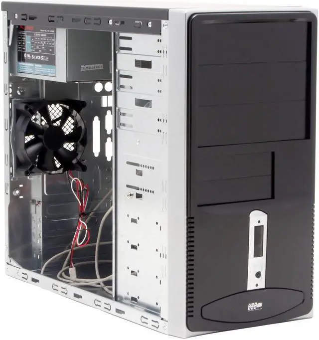 Alt view image 10 of 15 - Athenatech A3602BB.400 Black Steel Micro ATX Mid Tower Computer Case ATX 2.01v 400W (20+4-P, Dual +12V,2 x SATA Connectors) Power Supply