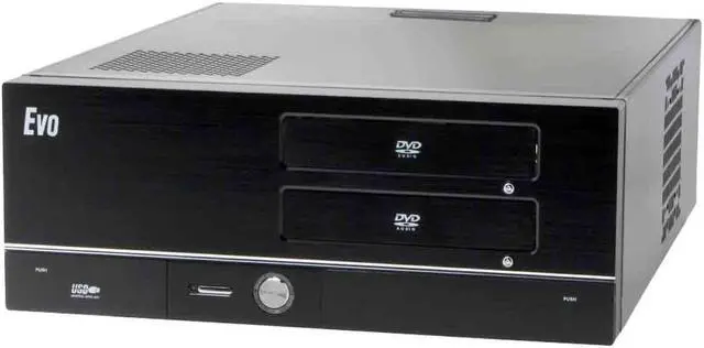 Alt view image 2 of 12 - Athenatech Black Aluminum Face Plate / Steel Chassis A3701BB ATX Media Center / HTPC Case